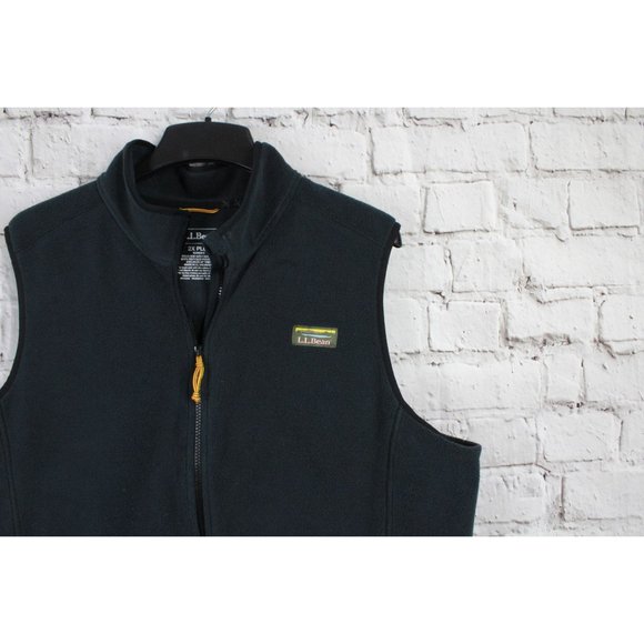 LL Bean Mountain Classic Black Fleece Full Zip Pockets Vest Size 2X - Picture 7 of 9